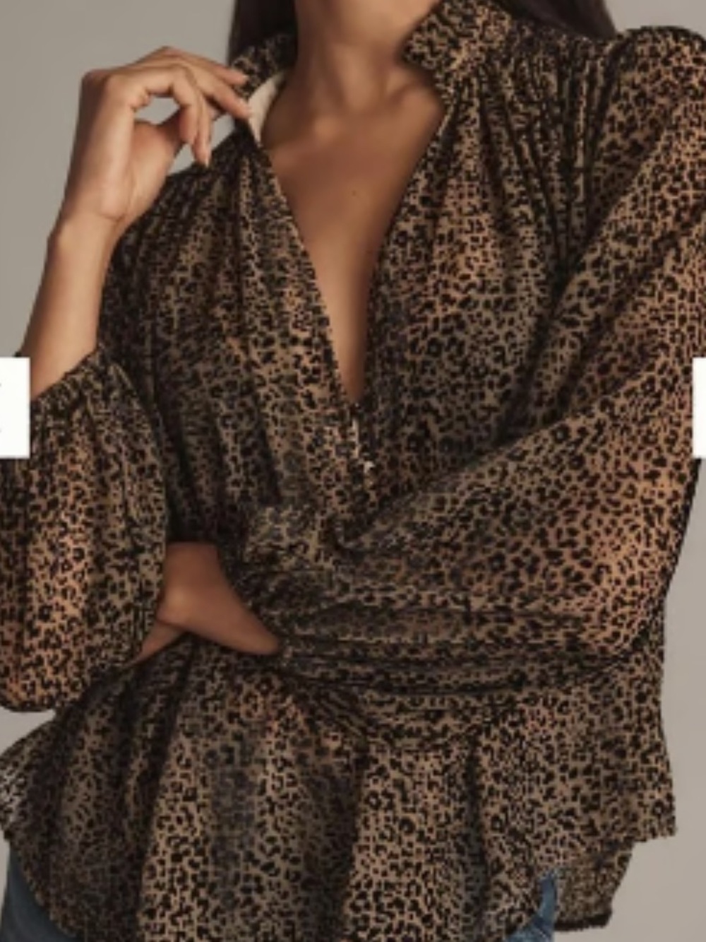Anthropologie Burnout Leopard Print Blouse